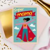 Personalizowana Kartka na urodziny dla super mamy z grafią super bohatera - Super Mom